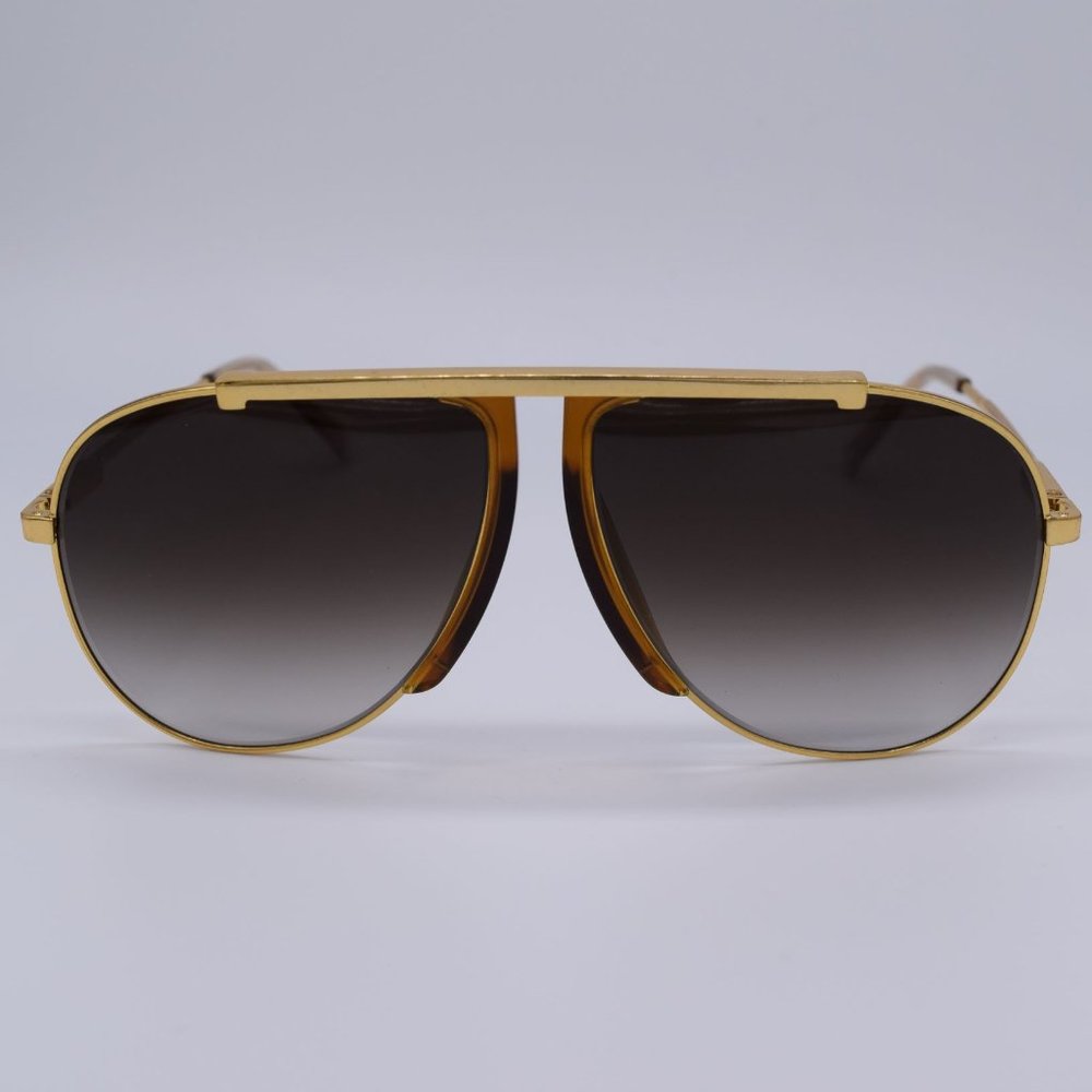 CELINE Brown and Gold Aviator Sunglasses NWT